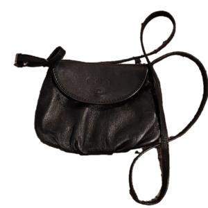 Small black leather crossbody bag excellent condition
